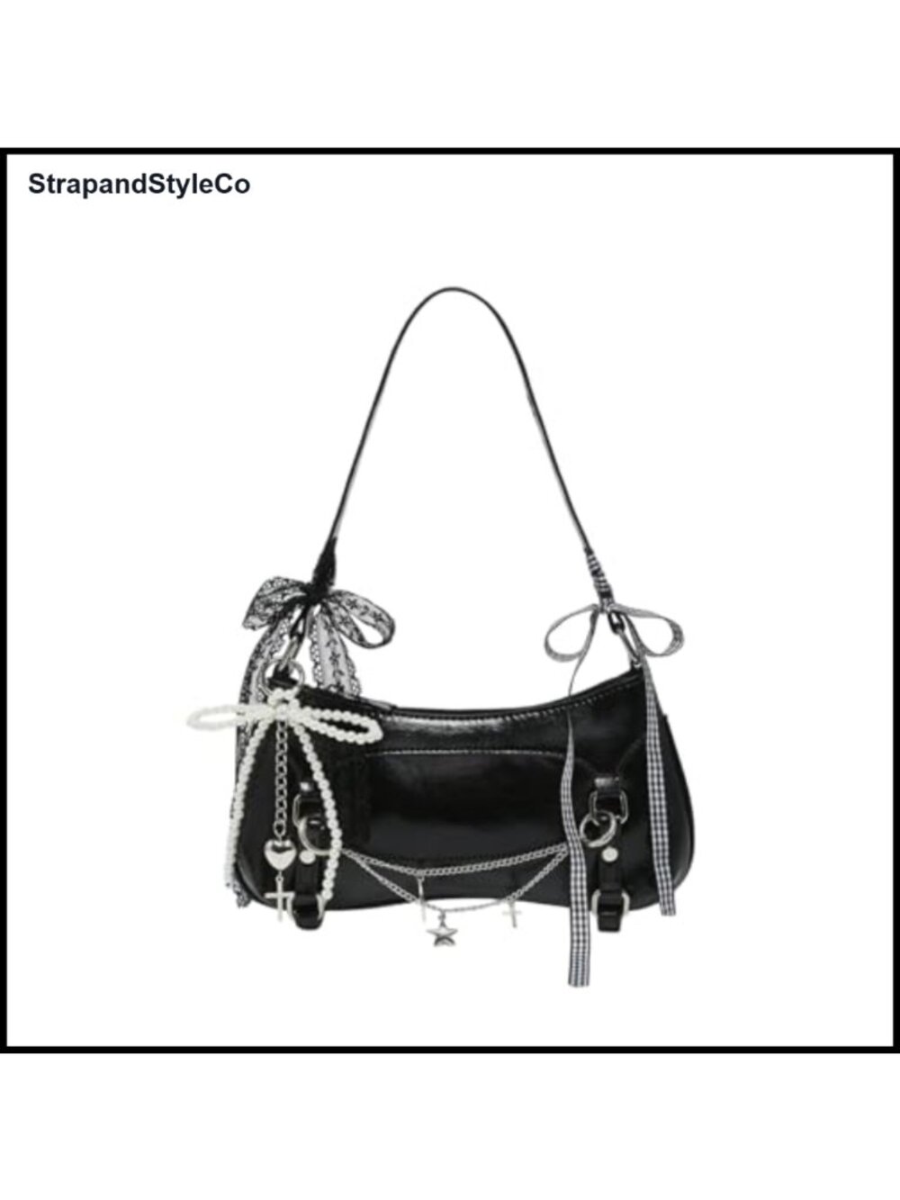 Faux Leather Y2K Shoulder Bag Kawaii Preppy Underarm Purse